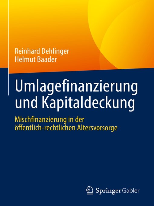 Title details for Umlagefinanzierung und Kapitaldeckung by Reinhard Dehlinger - Available